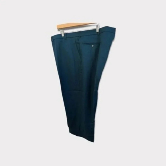 Haband Mens Executive‎ Division Garbadine Dress Hemmed Slacks Green Size 50 x 25